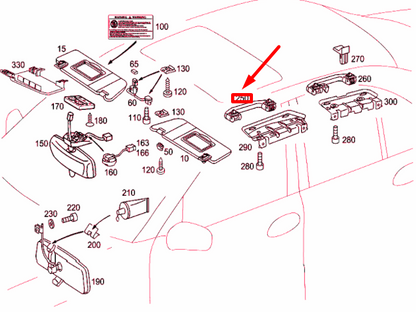 NEW MERCEDES-BENZ C W203 FRONT ROOF GRAB RAIL A20381004517D43 ORIGINAL
