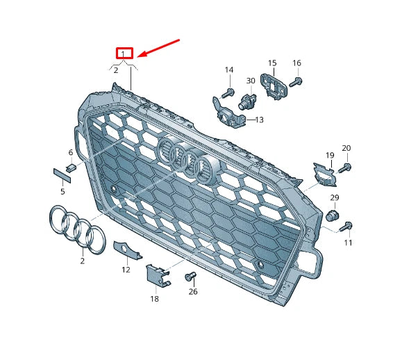NEW AUDI A4 AVANT B9 RADIATOR GRILLE 8W0853651EBRN4 8W0853651EB RN4 ORIGINAL