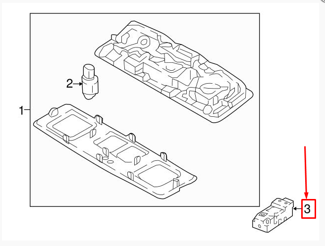 NEW VW TIGUAN AD READING LED LIGHT 5TA947292B QAV 5TA947292BQAV ORIGINAL