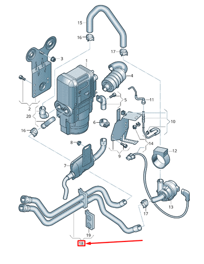 new vw touran 5t engine coolant hose 5qa819350 original