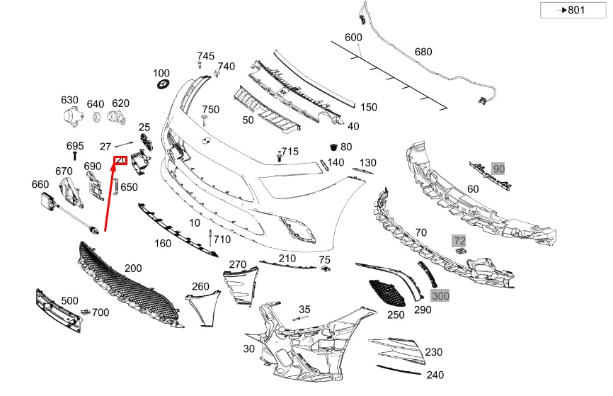 NEW MERCEDES-BENZ CLS C257 FRONT BUMPER TOW EYE COVER A25788563019999