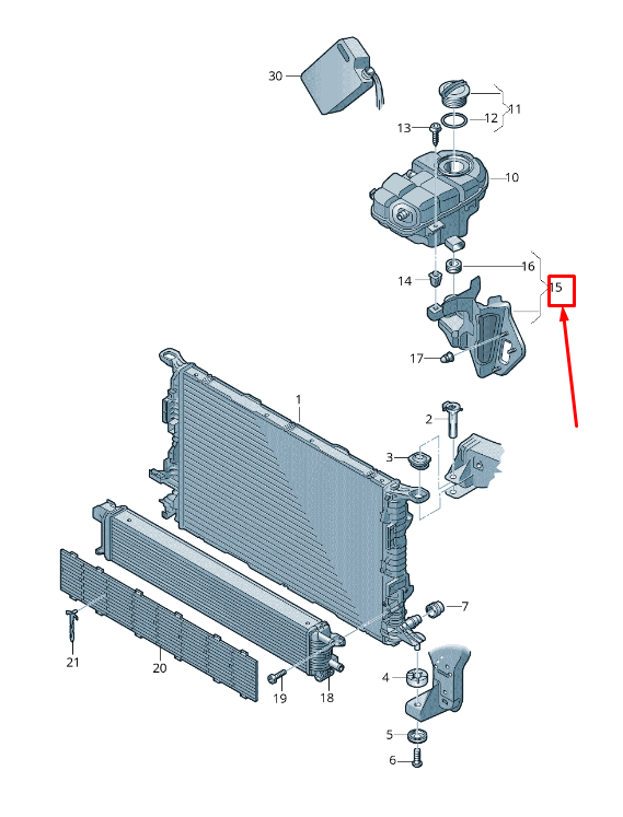 new audi a8 4h engine coolant reservoir retainer 4h0121263e original