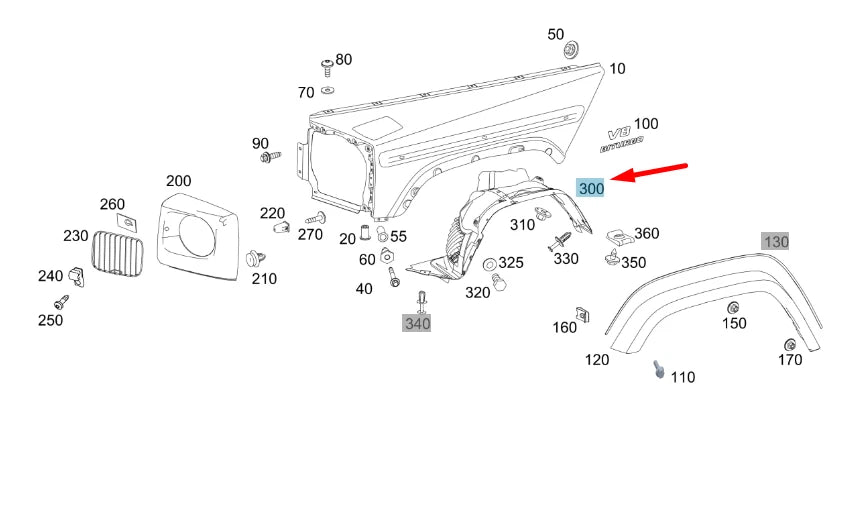 NEW MERCEDES-BENZ G W463 FRONT LEFT WHEEL HOUSE COVERING A4638842700 ORIGINAL