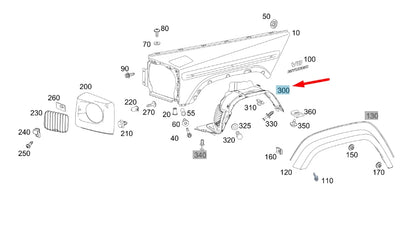 NEW MERCEDES-BENZ G W463 FRONT LEFT WHEEL HOUSE COVERING A4638842700 ORIGINAL