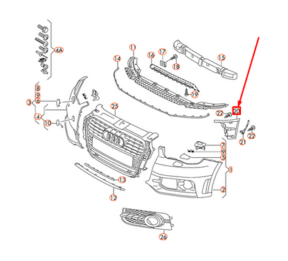 NEW AUDI A1 8X FRONT BUMPER COVER LEFT SIDE END CAP 8X0807151A ORIGINAL