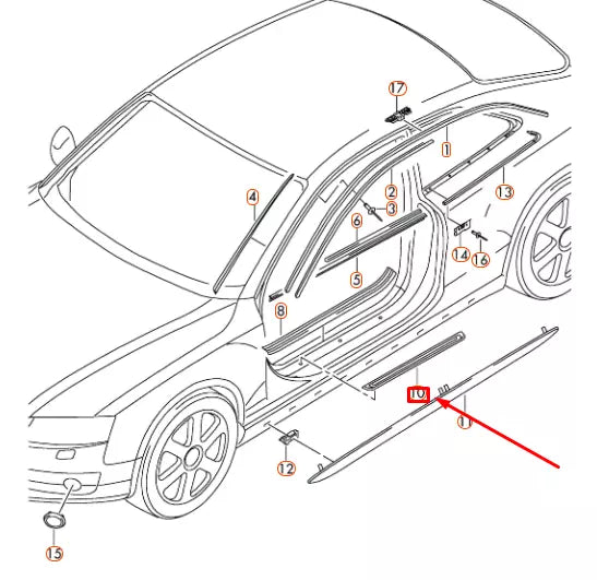 NEW AUDI A5 8T3 S5 FRONT RIGHT ENTRY STRIP WITH LETTERING 8T0853374L01C ORIGINAL