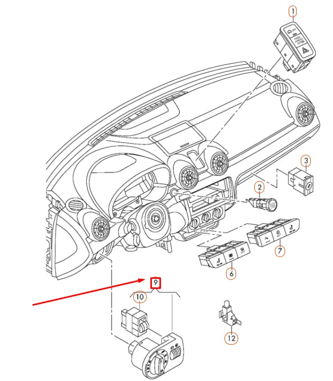 NEW AUDI A1 8X LIGHT MULTI SWITCH LHD 8X1941531AD5PR ORIGINAL