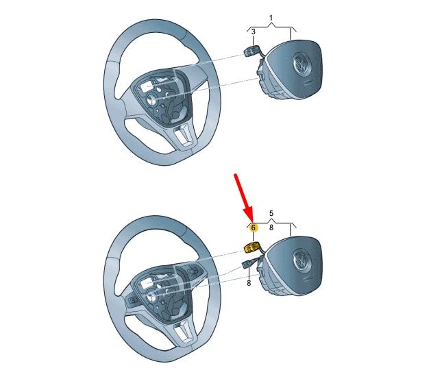 NEW VOLKSWAGEN AMAROK STEERING WHEEL WIRING SET 7E0971584C
