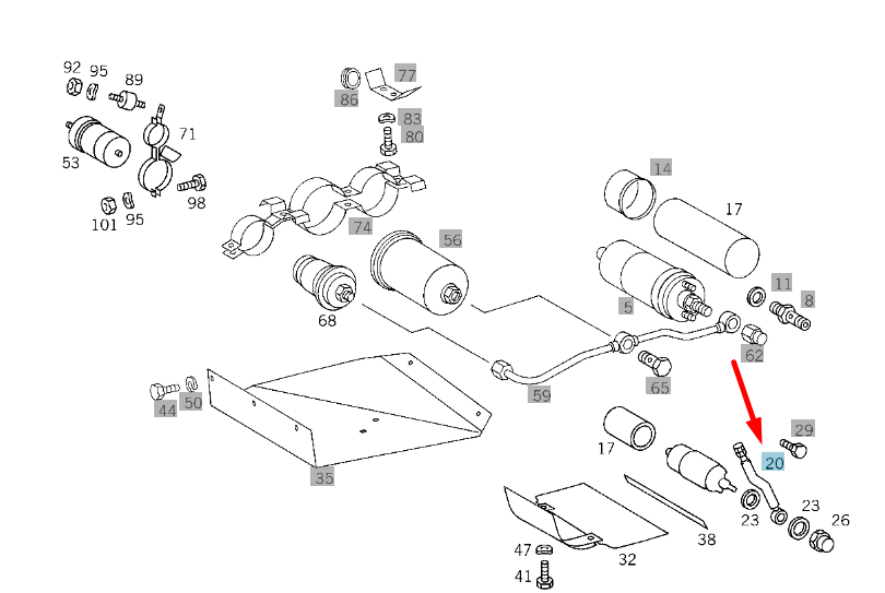NEW MERCEDES-BENZ G W461 FUEL HOSE A4604700075 ORIGINAL