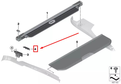 NEW BMW X7 G07 LEFT LUGG.COMP.LID MNTNG.ROLLER COVER 9893015 51479893015