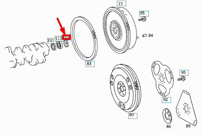 new mercedes-benz sprinter w903 crankshaft cover ring a1020310133 original