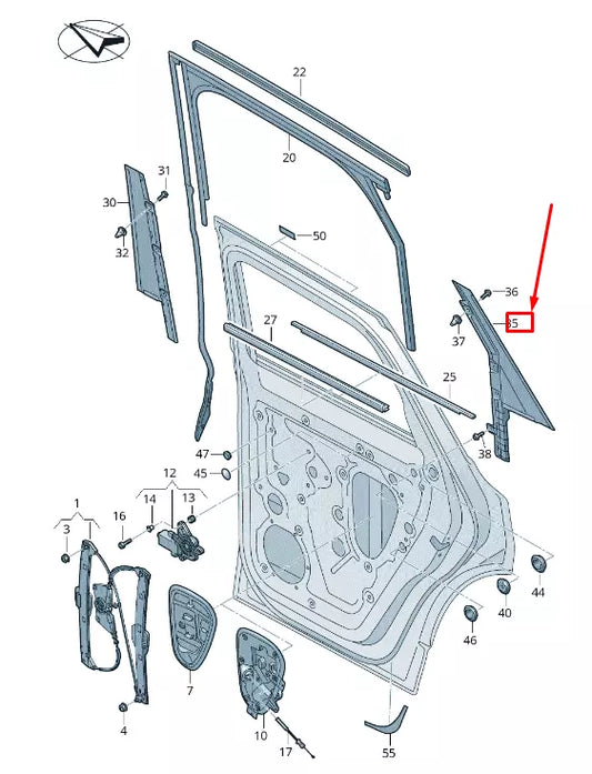 NEW VW TOUAREG CR REAR LEFT C-PILLAR TRIM 760839903B041