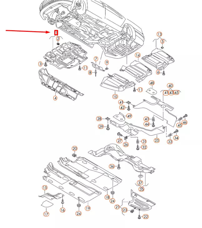 NEW VOLKSWAGEN CC FRONT UNDERBODY NOISE INSULATION 3C8825235 ORIGINAL