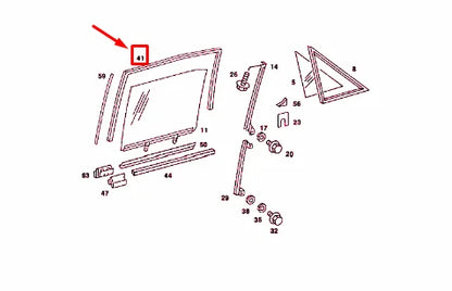 NEW MERCEDES-BENZ SALOON W123 REAR DOOR WINDOW RUN A1237350125