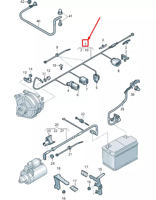 NEW VOLKSWAGEN T-ROC A11 ALTERNATOR CABLE HARNESS 5Q0971230EL