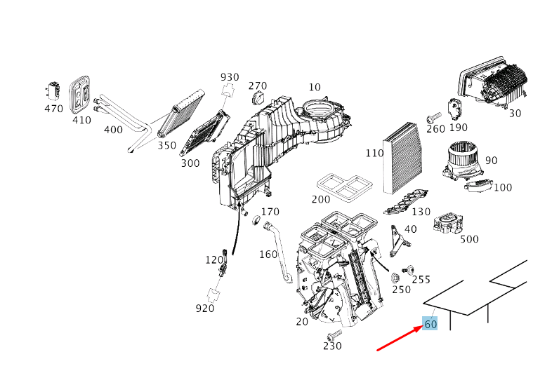 new mb gla x156 heater and evaporator wiring harness lhd a2468200515 original