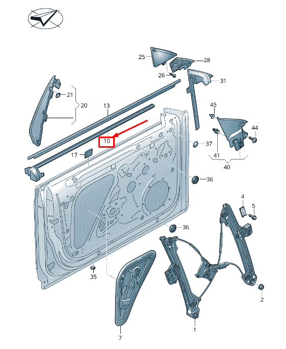 new vw arteon 3h front left inner window aperture seal 3g8837479f original