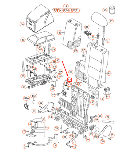 NEW VOLKSWAGEN TIGUAN 5N MK1 REAR LEFT SEAT BACKREST LOCK 1K0885297E ORIGINAL