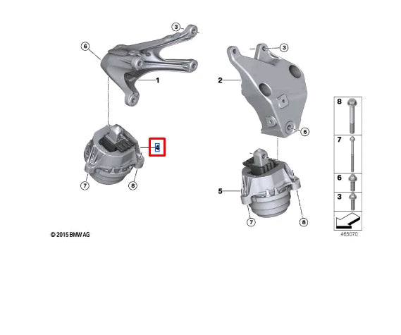 NEW BMW 5 G30 RIGHT SIDE ENGINE MOUNT 22116860464 ORIGINAL