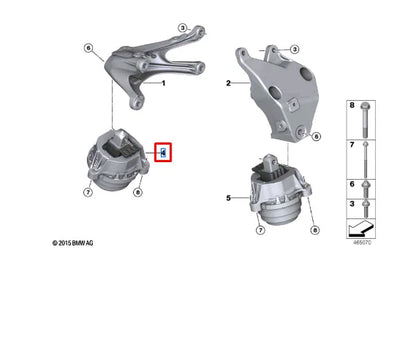 NEW BMW 5 G30 RIGHT SIDE ENGINE MOUNT 22116860464 ORIGINAL
