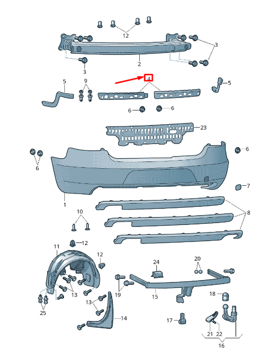 new skoda superb mk2 3t rear left bumper clip strip 3t5807863 original