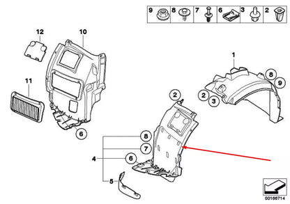 NEW BMW 1 E82 FRONT LEFT MUD SPLASH GUARD FRONT PART 51118045961 8045961