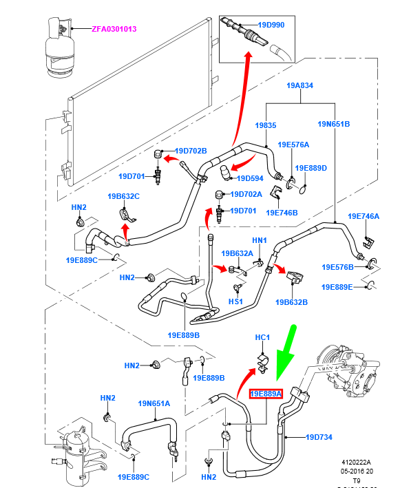 new ford transit mk3 s/c system sealing ring 1w1h-19e889-ca 4189243 original