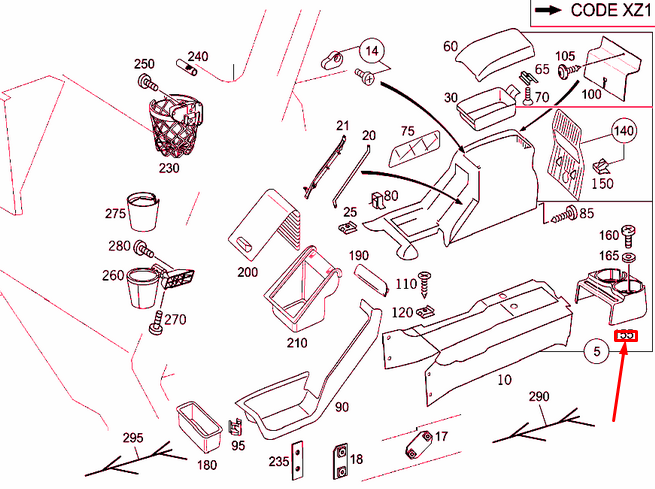 NEW MERCEDES-BENZ G W463 CONSOLE CONSOLE CUP HOLDER A46368021919051 ORIGINAL