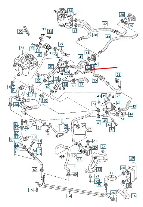new audi q7 4m engine coolant hose 4m0819373ah original