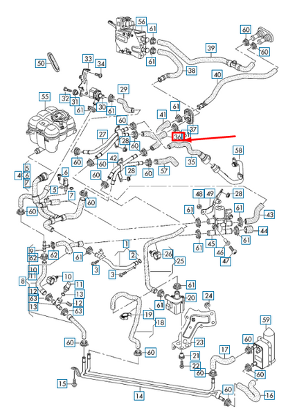new audi q7 4m engine coolant hose 4m0819373ah original