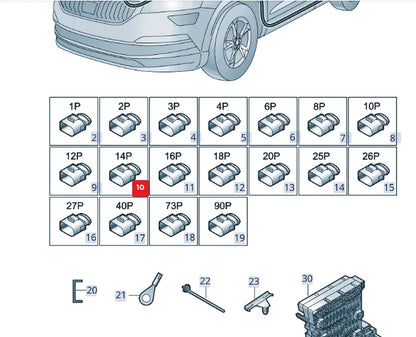 NEW VOLKSWAGEN ARTEON 3H7 14 PIN FLAT CONTACT HOUSING 4H0973717A ORIGINAL