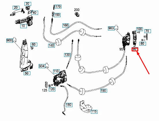 NEW MERCEDES-BENZ VITO W447 REAR RIGHT SLIDING DOOR LOCK A4477301002