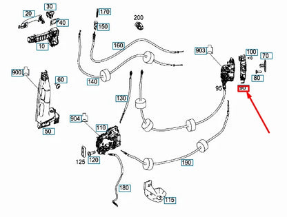 NEW MERCEDES-BENZ VITO W447 REAR RIGHT SLIDING DOOR LOCK A4477301002