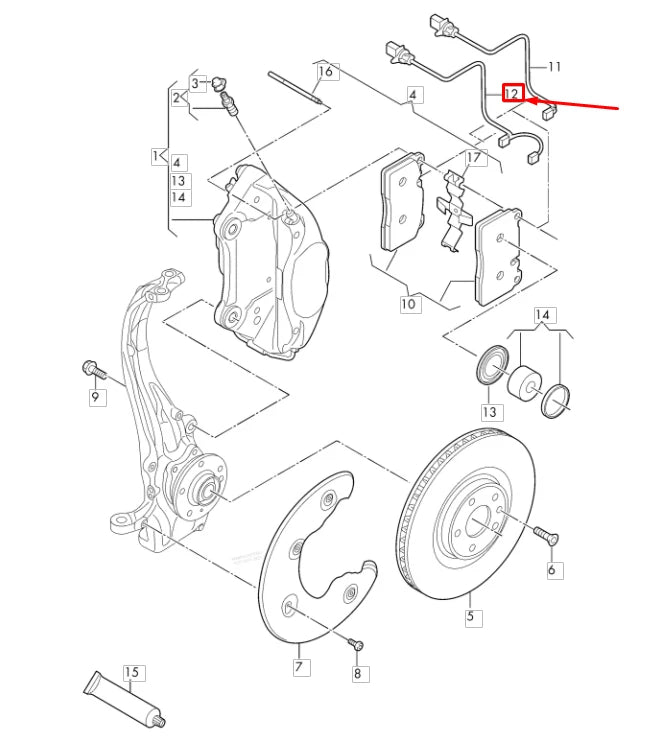 NEW AUDI A6 C7 FRONT LEFT BRAKE PAD WEAR SENSOR CONTACT 4G0615121C