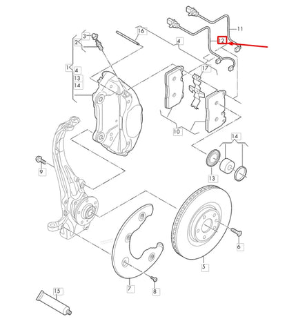 NEW AUDI A6 C7 FRONT LEFT BRAKE PAD WEAR SENSOR CONTACT 4G0615121C