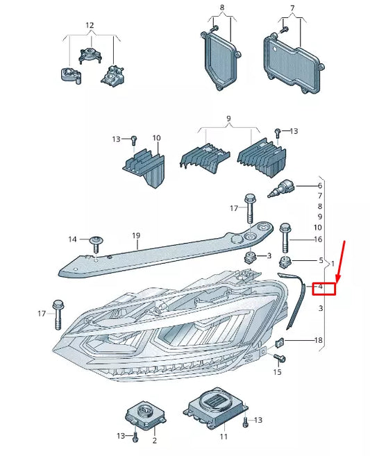 NEW VW TOURAN 5T LEFT SIDE HEADLIGHT SEAL 5TA941119A