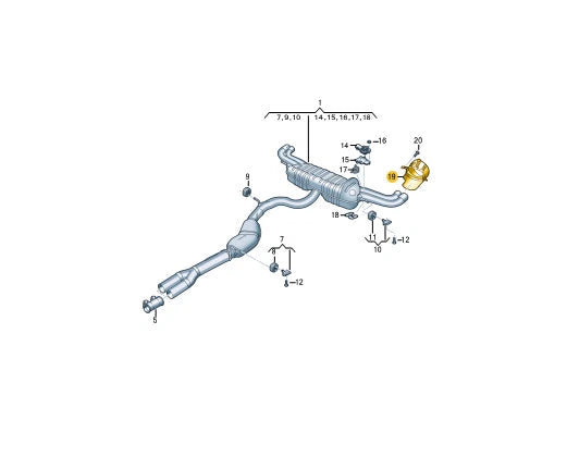 NEW AUDI A3 SPORTBACK 8Y REAR LEFT EXHAUST TAILPIPE TRIM 8Y0253823A ORIGINAL