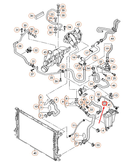 NEW AUDI Q5 8R REAR ENGINE COOLANT HOSE 8R0121081T ORIGINAL