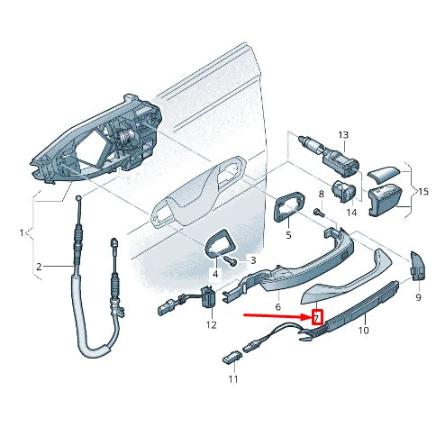 NEW AUDI A6 4A C8 FRONT LEFT DOOR HANDLE TRIM PLATE 4M8837239