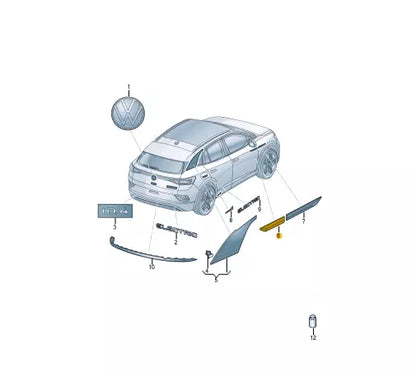 NEW VOLKSWAGEN ID.4 E21 FRONT RIGHT WING BADGE LOGO 11A853688EXJW ORIGINAL