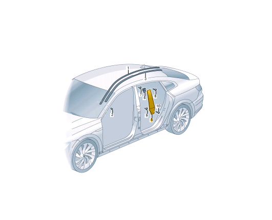 new vw arteon 3h7 left b-pillar cover trim exterior 3g8853317a041 original