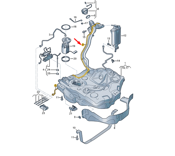new cupra formentor fuel tank breather line 2gc201931 original