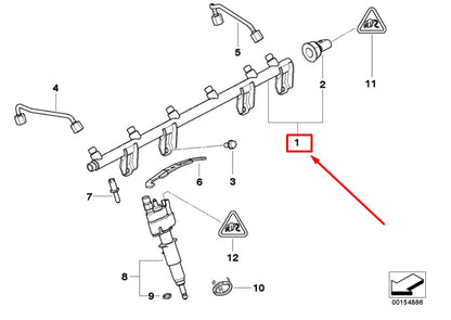 NEW BMW 3 E90 HIGH PRESSURE FUEL RAIL 13537575480 7575480 ORIGINAL