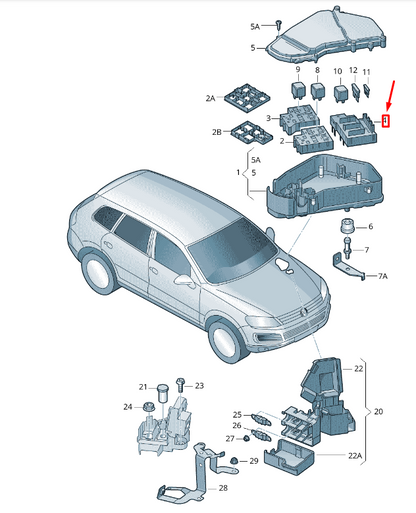 new vw touareg 7p mk2 fuse holder 7l0937559 original