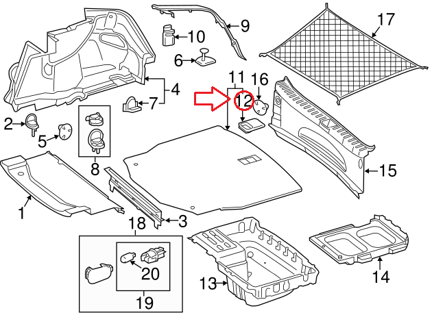 NEW MERCEDES-BENZ E W212 TRUNK HANDLE TRIM A21268400359051 ORIGINAL