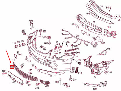 NEW MERCEDES-BENZ SL R230 FRONT BUMPER CENTER GRILLE COVER A2308850523 ORIGINAL