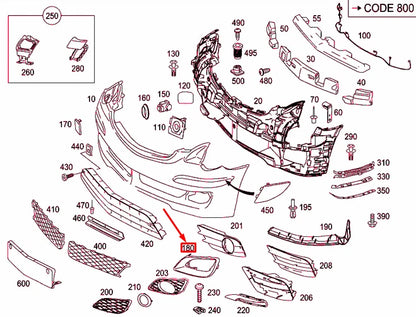 NEW MERCEDES-BENZ R W251 FRONT BUMPER RIGHT COVER A2518852023 ORIGINAL