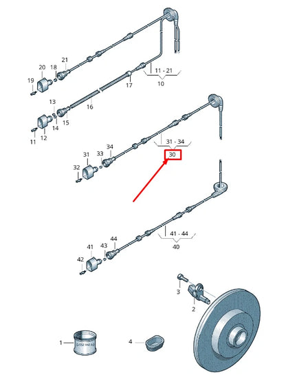 NEW VW CADDY IV SA MK6 REAR SPEED SENSOR WIRING HARNESS 2K3927904B