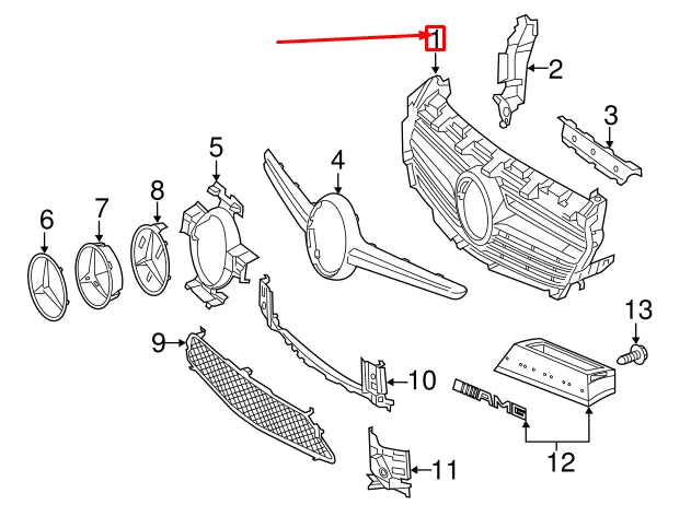 NEW MERCEDES-BENZ CLA C117 AMG FRONT RADIATOR GRILLE A1178880700 ORIGINAL