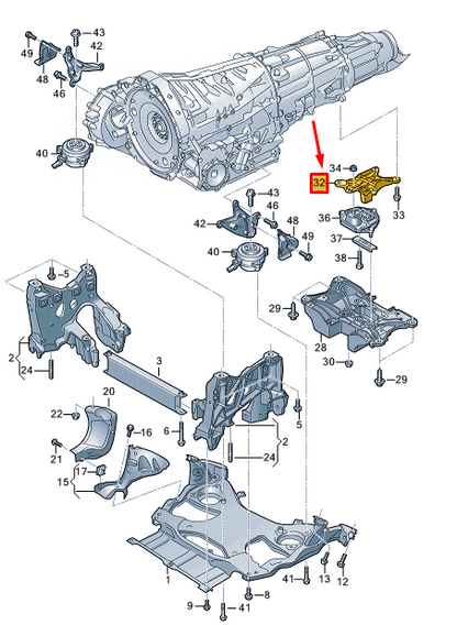 new audi a8 d5 automatic transmission mount bracket 4n0399118c original